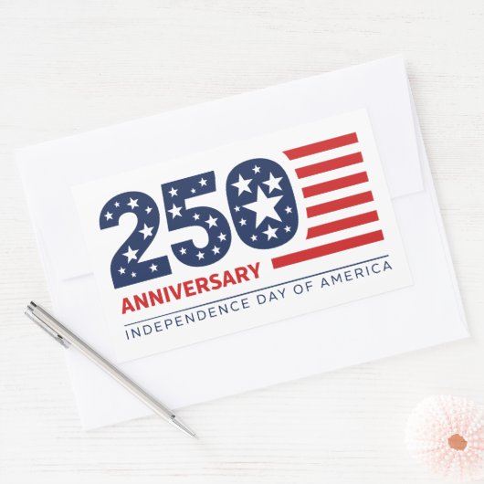 250-jarig jubileum Onafhankelijkheidsdag van Ameri Rechthoekige Sticker (Envelop)
