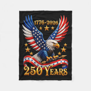 250-jarig jubileum USA patriottische adelaar 250e  Fleece Deken