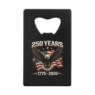 250-jarig jubileum USA Patriottische Adelaar 250e  Kredietkaart Flessenopener
