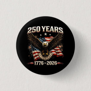 250-jarig jubileum USA Patriottische Adelaar 250e Ronde Button 3,2 Cm