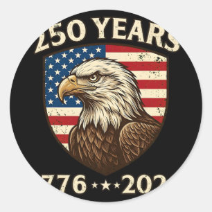 250-jarig jubileum USA patriottische adelaar 250e Ronde Sticker
