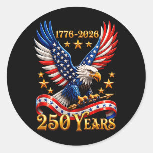 250-jarig jubileum USA Patriottische Adelaar 250e Ronde Sticker