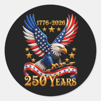 250-jarig jubileum USA Patriottische Adelaar 250e Ronde Sticker