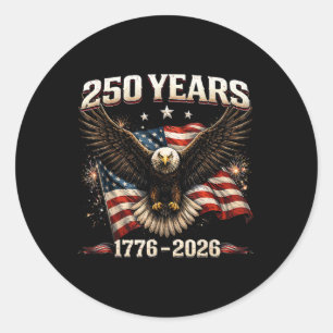 250-jarig jubileum USA Patriottische Adelaar 250e  Ronde Sticker
