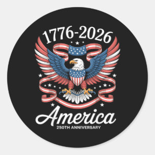 250-jarig jubileum USA Patriottische Adelaar 250e Ronde Sticker
