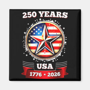 250-jarig jubileum USA patriottische ster Magneet