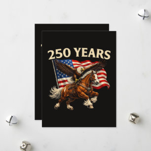 250-jarig jubileum USA Western Paard Adelaar Feestdagenkaart