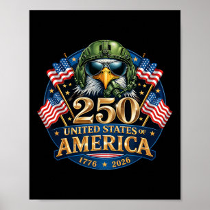 250-jarig jubileum VS 1776 2026 Patriottische Adel Poster