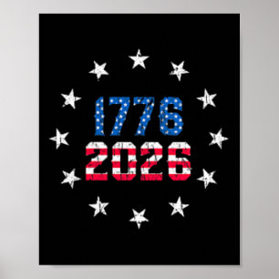 250-jarig zakformaat Usa 250e Amerikaanse vlag 250 Poster