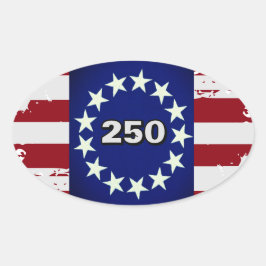 250 Koloniale Vlag Ovale Sticker