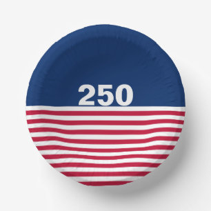 250 Rood Wit en Blauw USA Jubileum Papieren Kommen