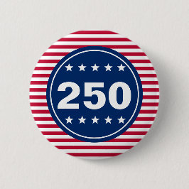 250 Stars and Stripes Red White and Blue Patriotic Ronde Button 5,7 Cm