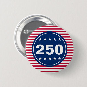 250 Stars and Stripes Rood Wit en Blauw Patriottis Ronde Button 5,7 Cm