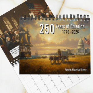 250 Years of America, Patriotic, American History Kalender