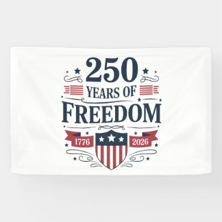 250 Years Of Freedom 1776 2026 250th 4th Of July Spandoek