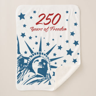 250 Years of Freedom Happy Birthday USA Patriotic  Sherpa Deken