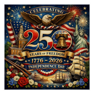 250 Years of Freedom Poster (1776–2026) Perfect Poster