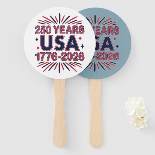 250 Years USA | 1776–2026 Semiquincentennial Handwaaier (Voorkant en achterkant)