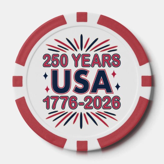 250 Years USA | 1776–2026 Semiquincentennial Poker Chips (Voorkant)