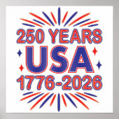 250 Years USA | 1776–2026 Semiquincentennial Poster (Voorkant)