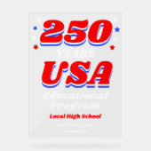 250 Years USA Patriotic School Assembly Welcome (Recto)