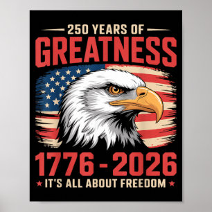 250e Amerika 250 Jaar Amerikaanse Vlag 250ste Poster