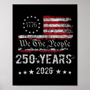 250e Amerika 250 Jaar Het Volk Verjaardag Juli Poster