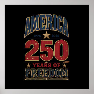 250e Amerika Vrijheid 1776 Patriottische Strepen Poster