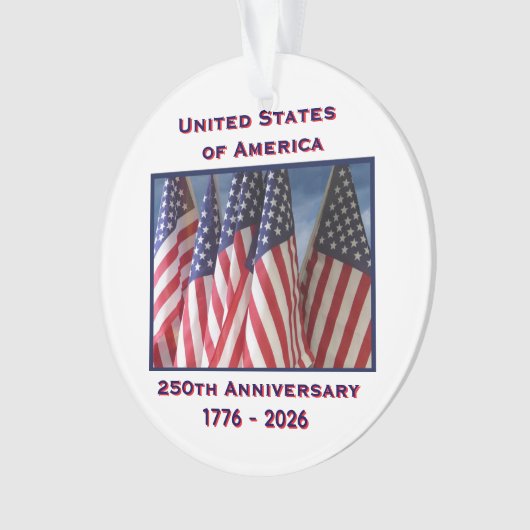 250e anniversaire USA drapeaux patriotiques acryli (devant)