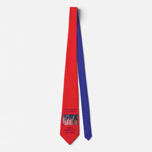 250e Jubileum USA Patriottisch Rood en Blauw Stropdas (Voorkant)