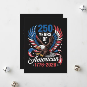 250e verjaardag USA patriottische adelaar 250 jaar Feestdagenkaart