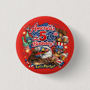 250e verjaardag van Amerika 4 juli-viering Ronde Button 3,2 Cm