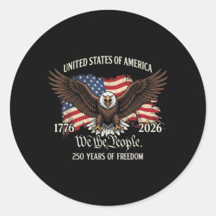 250e verjaardag Verenigde Staten 1776 2026 Ronde Sticker