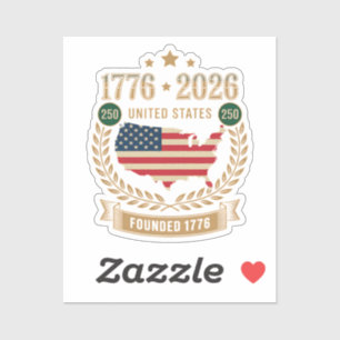 250e verjaardag Verenigde Staten van Amerika 250 V Sticker