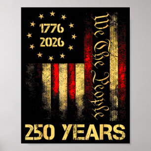 250e verjaardag VS 250 jaar Amerikaans 4 juli Poster