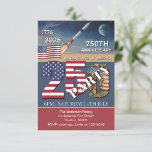 250e verjaardag VS, Amerikaanse vlag / Patriottisc Kaart