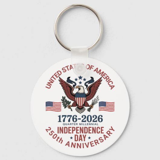 250ste Jubileum 4 juli - patriottische Sleutelhanger (Achterkant)