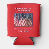 250ste Jubileum Amerikaanse Patriottische Vlaggen Blikjeskoeler (Voorkant)