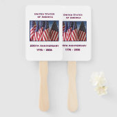 250ste Jubileum Amerikaanse Patriottische Vlaggen Handwaaier (Voorkant en achterkant)
