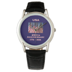 250ste Jubileum Amerikaanse Patriottische Vlaggen Horloge