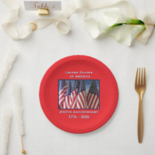 250ste Jubileum Amerikaanse Patriottische Vlaggen Papieren Bordje