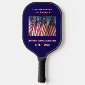 250ste Jubileum Amerikaanse Patriottische Vlaggen Pickleball Paddle (Achterkant)
