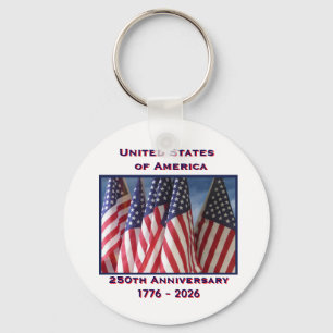 250ste Jubileum Amerikaanse Patriottische Vlaggen Sleutelhanger