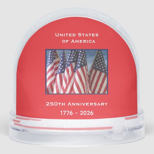 250ste Jubileum Amerikaanse Patriottische Vlaggen Sneeuwbol (Achterkant)