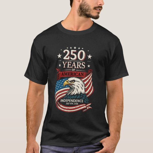 250ste Jubileum op 4 juli 2026 - Proud American T-shirt (Voorkant)