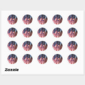 250ste Jubileum USA Patriotic Flags Premium Ronde Sticker (Vel)