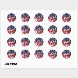 250ste Jubileum USA Patriotic Flags Premium Ronde Sticker