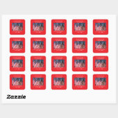 250ste Jubileum USA Patriotic Flags Premium Vierkante Sticker (Vel)