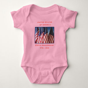 250ste Jubileum USA Patriotic Pink Romper