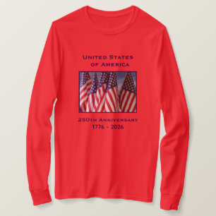 250ste Jubileum USA Patriottische Lange Mouw T-shirt